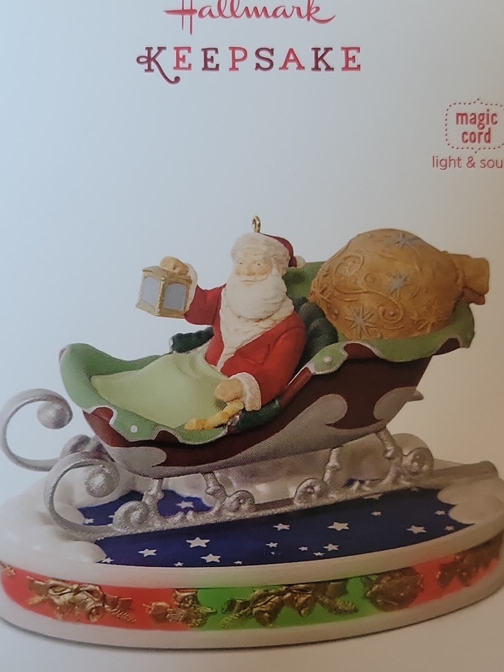 Hallmark Keepsake Santa in Sleigh Holiday Ornament - Red & Green